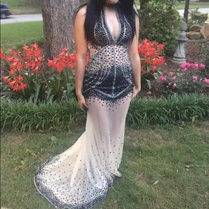 BEAUTIFUL sheer black bead long mermaid dress